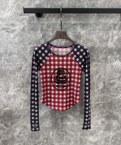 ZT61013 CHOPOVA LOWINA 2025SS Spring/Summer New Plush Printed Shoulder Grid Mesh Long Sleeve T- dmbu62hx