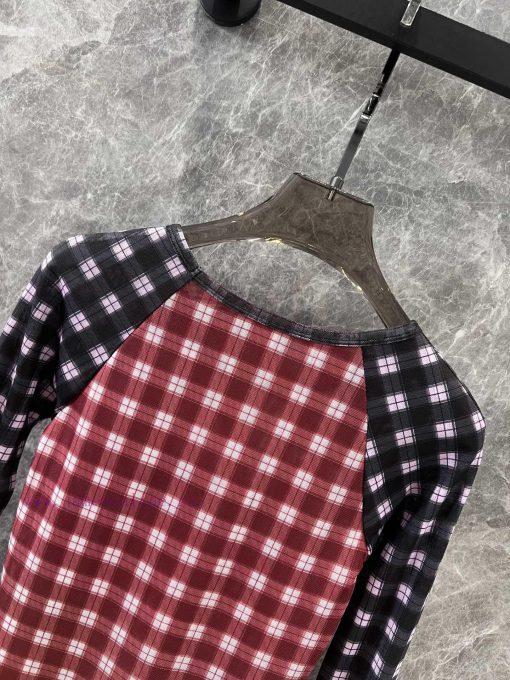 ZT61013 CHOPOVA LOWINA 2025SS Spring/Summer New Plush Printed Shoulder Grid Mesh Long Sleeve T- dmbu62hx - Image 5