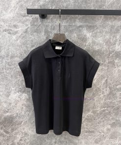 ZT61016 Saint Laurent 2025SS Spring/Summer New Collection Letter Embroidered Beaded Cotton Polo adjx876r