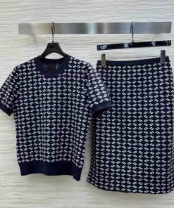 CT77300 Givenchy 25 Early Spring New Collection Letter Jacquard Knitted Short Sleeve+Knitted Hi x22ah1se