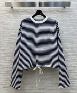 CT77308 Prada 25 Spring/Summer Vacation Atmosphere: Sea Breeze Stripe Solid Color Drawstring Lo n0gjh41g