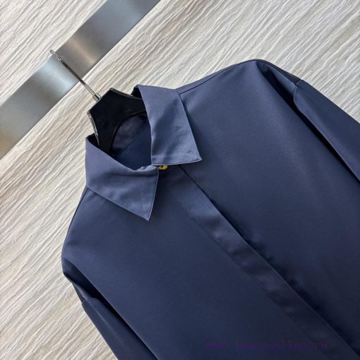 CC77316 ScHermes 25 Early Spring New Item Collar Long Sleeved Shirt With High-end Feel Acetate 0g50e78g - Image 4
