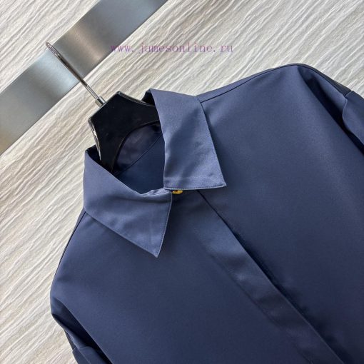 CC77316 ScHermes 25 Early Spring New Item Collar Long Sleeved Shirt With High-end Feel Acetate 0g50e78g - Image 5