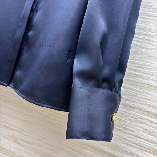 CC77316 ScHermes 25 Early Spring New Item Collar Long Sleeved Shirt With High-end Feel Acetate 0g50e78g - Image 8
