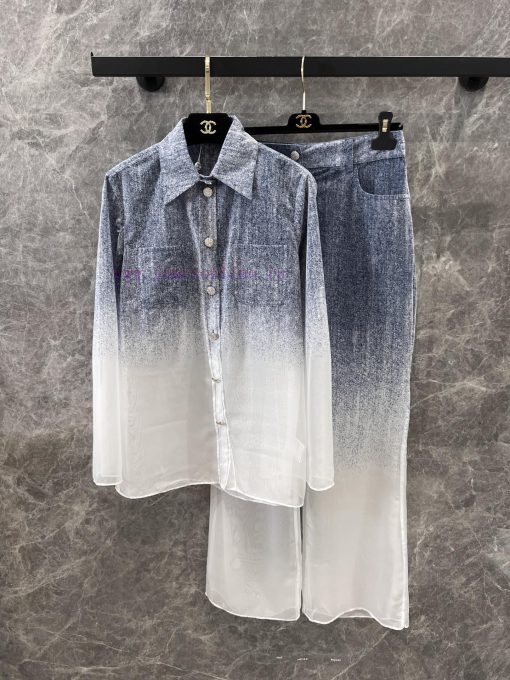 ZT61029 Chanel 25SS Spring/Summer New Plush Gradient Long Sleeve Shirt+Pants Set | This Issue's 4rvofa3b - Image 2