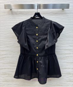 CC77338 Schiap Home 25 Spring/Summer Decorative Waist Up Flyover Sleeve Shirt Lace Edge Crimpin q895i26g