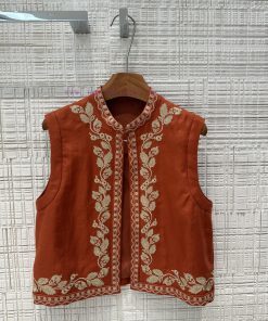 High End AW68722 White Rich Beauty Vacation Must Enter High-end Linen Vest Small Jacket Layerin fonpbvn1