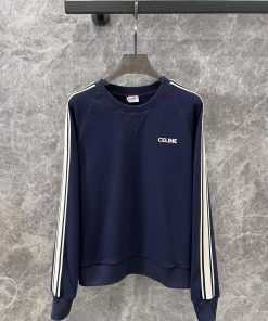 ZT58228 Celine 24FW Early Autumn New Micro Label Embroidered Ribbed Round Neck Hoodie | Develop rf9xt2kp