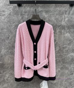 ZW58879 Chanel 24K Autumn And Winter New Color Contrasting V-neck Long Cardigan Jacket | Produc zuklzngq