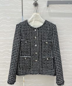High End AW73295 Coco Chanel 25C Early Spring New Retro Plaid Tweed Jacket Custom Woven With Wa yp5n7ge4