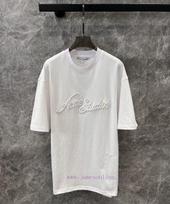 ZT60079 Acne Studi * 25Ss Early Spring New Letter Embroidered Loose Edition Round Neck Short Sl 5z064cog