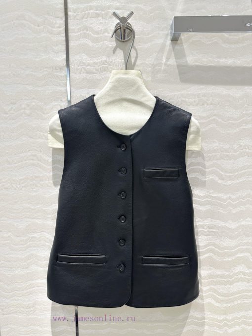 ️ High End AW70720 Row Style Chic And Handsome High-end Leather Vest With A Top-notch 100% Impo y65afb93 - Image 2
