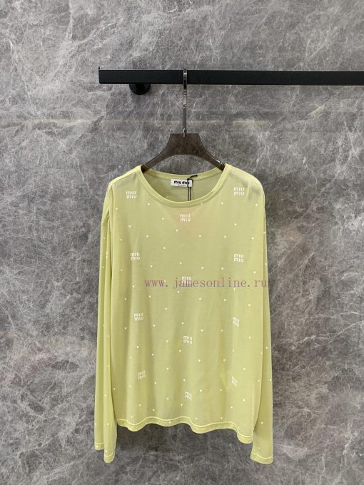 ZT57318 Miumi * 24SS Spring/Summer New Product Lightweight Logo Wave Dot Printed Sunscreen Base vsot1exe