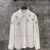 ZC60111 25Ss Early Spring New Three-dimensional Embroidery Nail Bead Flower Long Sleeve Shirt | 3nylm4c8