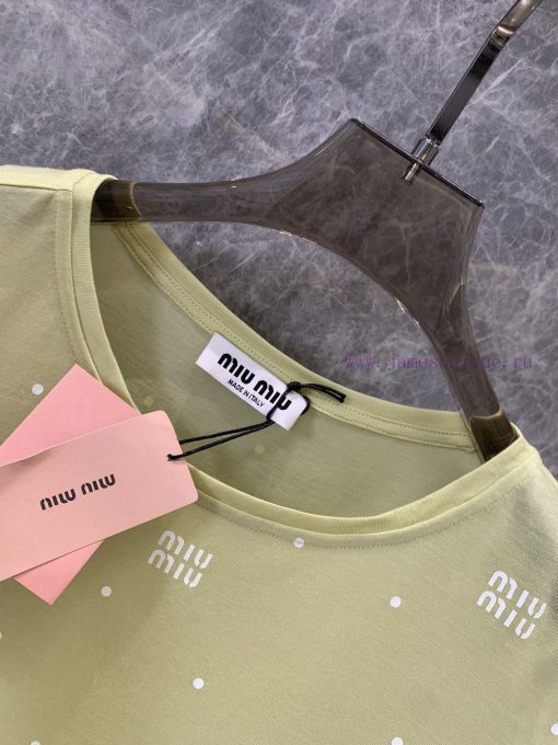 ZT57318 Miumi * 24SS Spring/Summer New Product Lightweight Logo Wave Dot Printed Sunscreen Base vsot1exe - Image 7