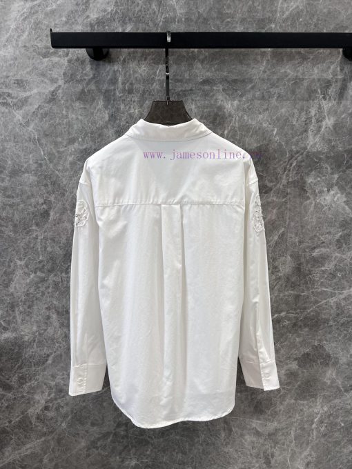 ZC60111 25Ss Early Spring New Three-dimensional Embroidery Nail Bead Flower Long Sleeve Shirt | 3nylm4c8 - Image 3