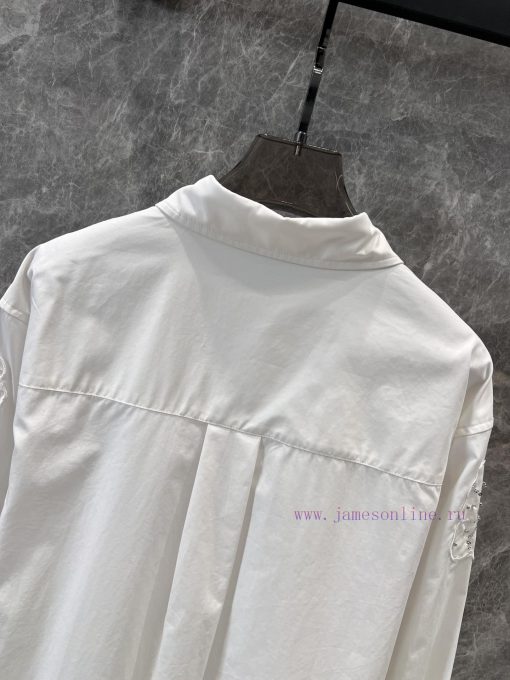 ZC60111 25Ss Early Spring New Three-dimensional Embroidery Nail Bead Flower Long Sleeve Shirt | 3nylm4c8 - Image 5