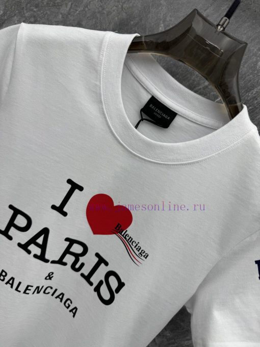 TT58053 BALENCIAGA 25ss Early Spring New Item Latest Printed Short Sleeved T-shirt With Round N jrubqw6q - Image 4