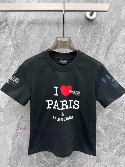TT58053 BALENCIAGA 25ss Early Spring New Item Latest Printed Short Sleeved T-shirt With Round N nxzx8vcp - Image 2