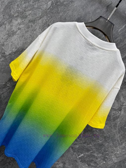 TT58055 Louis Vuitton 24Fw Autumn/Winter New Tie Dyeing Gradient Short Sleeve Round Neck T-shir bxnxop08 - Image 9
