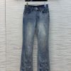 CK75281 Louis Vuitton 25 Early Spring Collection Classic Floral Pattern Micro Pull Jeans. This n74f38h4