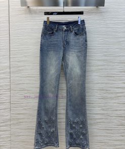 CK75281 Louis Vuitton 25 Early Spring Collection Classic Floral Pattern Micro Pull Jeans. This n74f38h4
