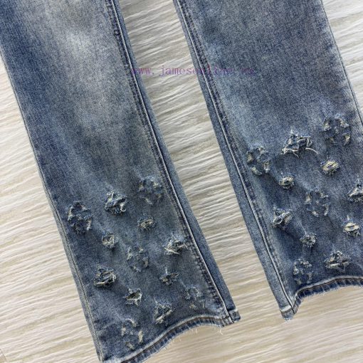 CK75281 Louis Vuitton 25 Early Spring Collection Classic Floral Pattern Micro Pull Jeans. This n74f38h4 - Image 7