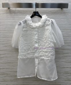 CC75296 Valentino 25 Early Spring New Collection Lace Silk Shirt With Heavy Craftsmanship And P xn4y1ogd