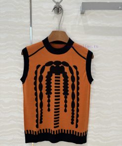 AT75301 H Majia 25s Spring/Summer New Product Coaching Remix Series Printed Wool Tank Top Impor tb3cz4br