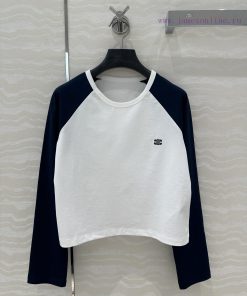 Hot Selling Recommendation: AT75303 CE Arc De Triomphe Long Sleeved T-shirt With Navy Blue Cont r5z2po5w