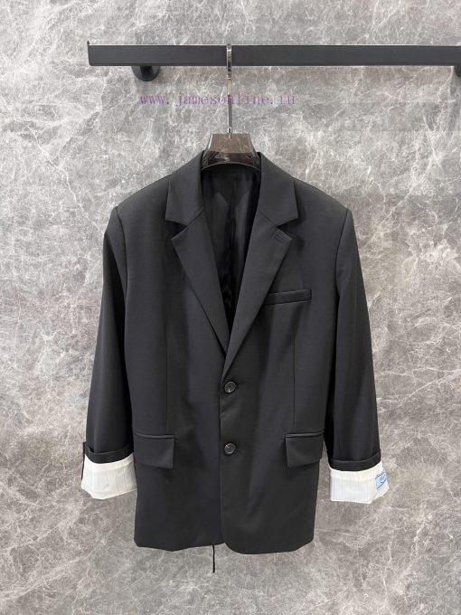 ZW60193 Prada 25 Early Spring New Product High Texture Black Commuter Suit Jacket | YB Develope chkxfbbj - Image 2
