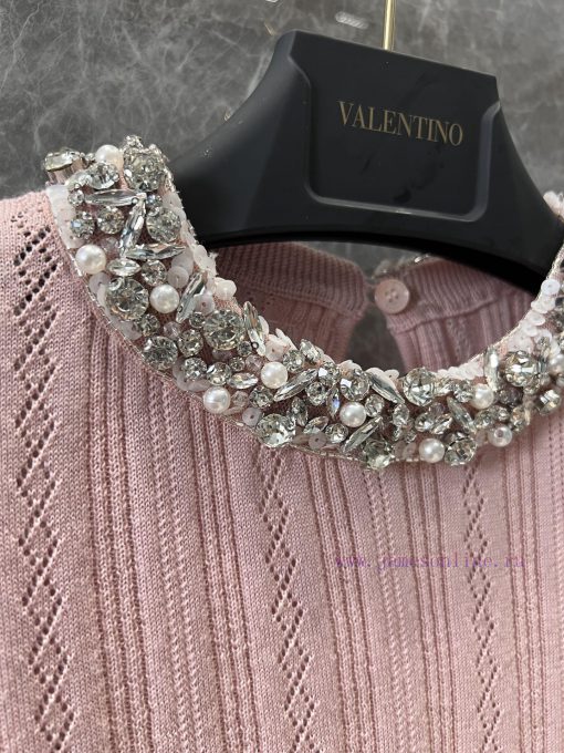 ZT60192 Valentino 25Ss Early Spring New Elegant Collar With Fixed Bead Design Knitted Top | YB iqgnlygx - Image 6