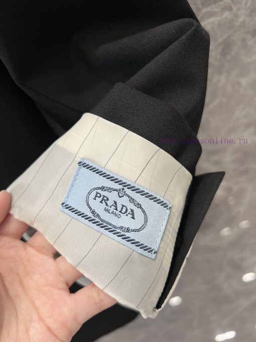 ZW60193 Prada 25 Early Spring New Product High Texture Black Commuter Suit Jacket | YB Develope chkxfbbj - Image 8