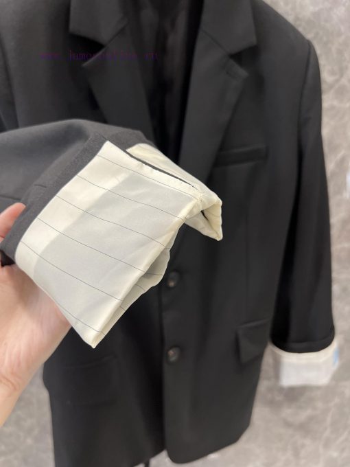 ZW60193 Prada 25 Early Spring New Product High Texture Black Commuter Suit Jacket | YB Develope chkxfbbj - Image 9