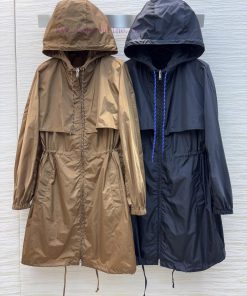 CW75319 Prada 25 Early Spring Classic Nylon Series New Product Hooded Design Windbreaker Jacket oshzplts