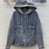 CW75325 Fendi 25 Early Spring Hooded Design Denim Jacket With Super High Appearance Logo Printe jsszcc9c