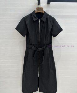 BL75327 He * M è S New Product H Dark Pattern Jacquard Small Lapel Zipper Dress Positioned With kqz6054o