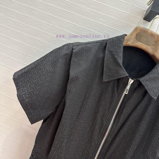 BL75327 He * M è S New Product H Dark Pattern Jacquard Small Lapel Zipper Dress Positioned With kqz6054o - Image 4