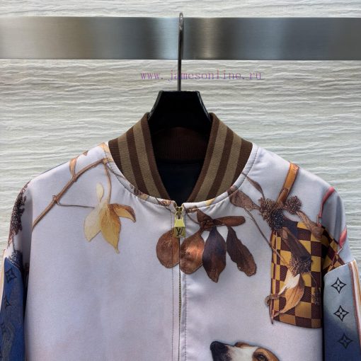 CW75355 Louis Vuitton 25 Early Spring Checkerboard Dog Pattern Jacket Jacket With Silk Scarf Te vifyvte3 - Image 3
