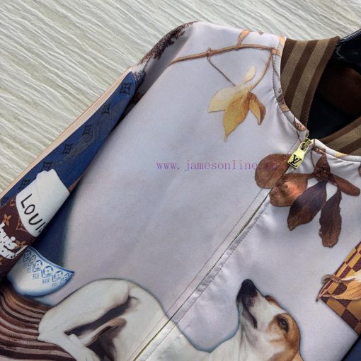 CW75355 Louis Vuitton 25 Early Spring Checkerboard Dog Pattern Jacket Jacket With Silk Scarf Te vifyvte3 - Image 4