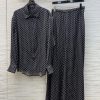 CT75361 Chanel Spring/Summer 25 Lazy And Elegant Polka Dot Silk Set Polka Dot Loose Fit Shirt+h 3cakvdct