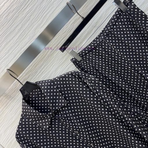 CT75361 Chanel Spring/Summer 25 Lazy And Elegant Polka Dot Silk Set Polka Dot Loose Fit Shirt+h 3cakvdct - Image 6