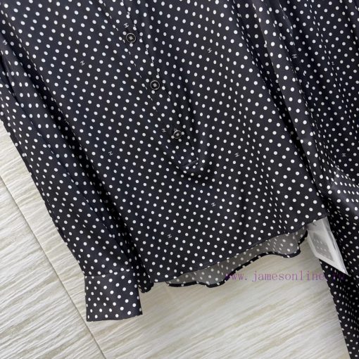 CT75361 Chanel Spring/Summer 25 Lazy And Elegant Polka Dot Silk Set Polka Dot Loose Fit Shirt+h 3cakvdct - Image 7
