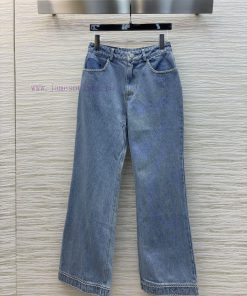 CK75366 Chanel 25 Early Spring Wavy Chain Decoration Straight Leg Jeans With Straight And Hangi fw870hwt