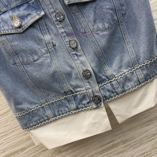 CW75365 Chanel 25 Early Spring New Collection With A Fake Two-piece Design Denim Vest Shirt Col pjsar654 - Image 7