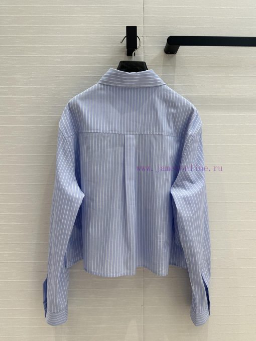 BC75369 Cel * 25 Early Spring New Product Fine Striped Short Shirt Retro Art Style Small Short kd817au9 - Image 9