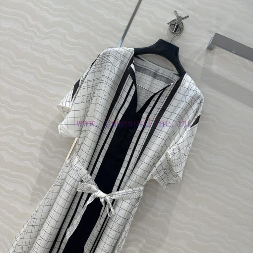 AL73916 Hermes 25s Early Spring New Product Kaftan Split Dress Coaching Deja Vu Pattern Positio 5bja7x6b - Image 3