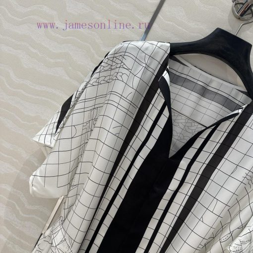 AL73916 Hermes 25s Early Spring New Product Kaftan Split Dress Coaching Deja Vu Pattern Positio 5bja7x6b - Image 4