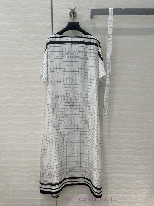 AL73916 Hermes 25s Early Spring New Product Kaftan Split Dress Coaching Deja Vu Pattern Positio 5bja7x6b - Image 10