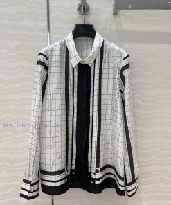 AC73919 Hermes 25s Early Spring New Product Coaching Deja Vu Printed Silk Shirt With 100% Silk gugi1lzo